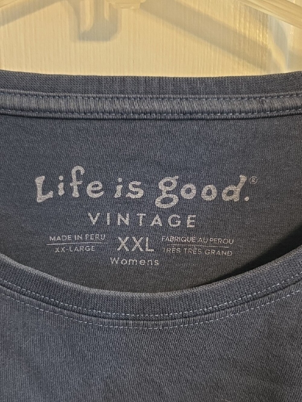 Life Is Good Navy Tee with Yellow Dog in Red Car Graphic - Picture 2 of 6